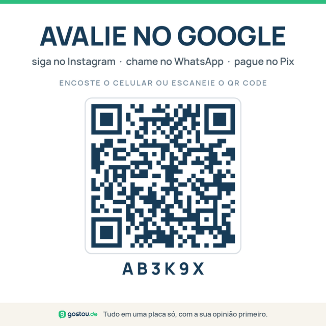 Placa do gostou.de em 10 x 10 cm: encoste o celular e dê a sua opinião